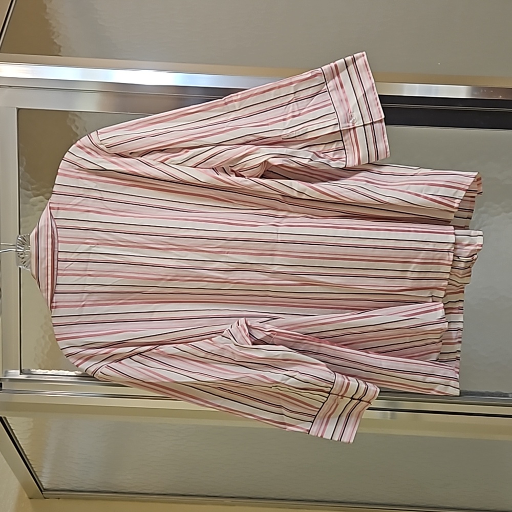 NWT 4X 26W 28W Pink/White Striped Button Down SUMMER โ๏ธ STRETCH N-1307 - Picture 8 of 9